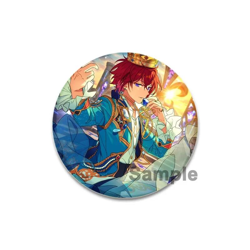 32/44/58mm Ensemble Stars Idol Round Brooch Cartoon Cosplay Badge Icons Lapel Pins for Backpack Gifts Tsukasa Suou