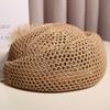 Korean Floral Painter hat French Women Knit Fabric Cap Versatile Hollow Out Beret  Spring