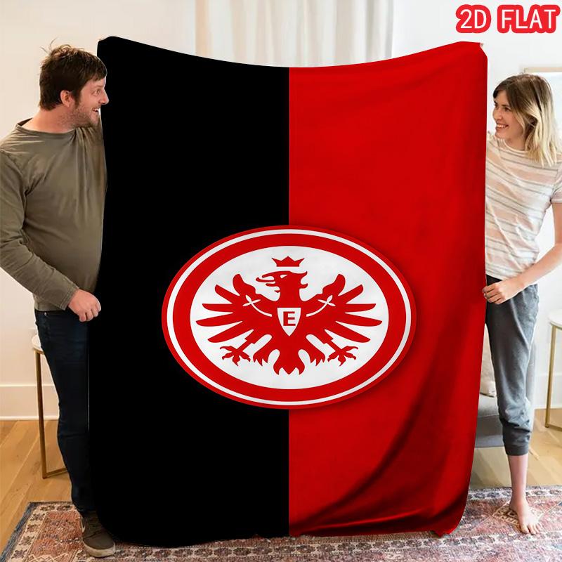 1pz Coperta in Flanella con Stampa Eintracht Frankfurt, Alta Qualità, Confortevole per Tutte le Stagioni, Decorazione per la Casa, Calore e Comfort