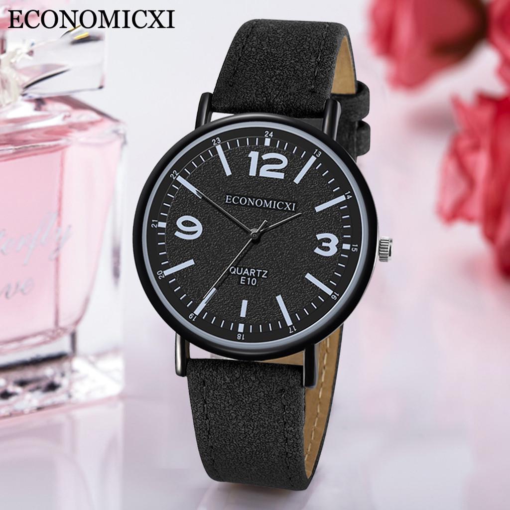 Buy Women Roman Watch Lady Leather Band Analog Quartz Wrist Watches at