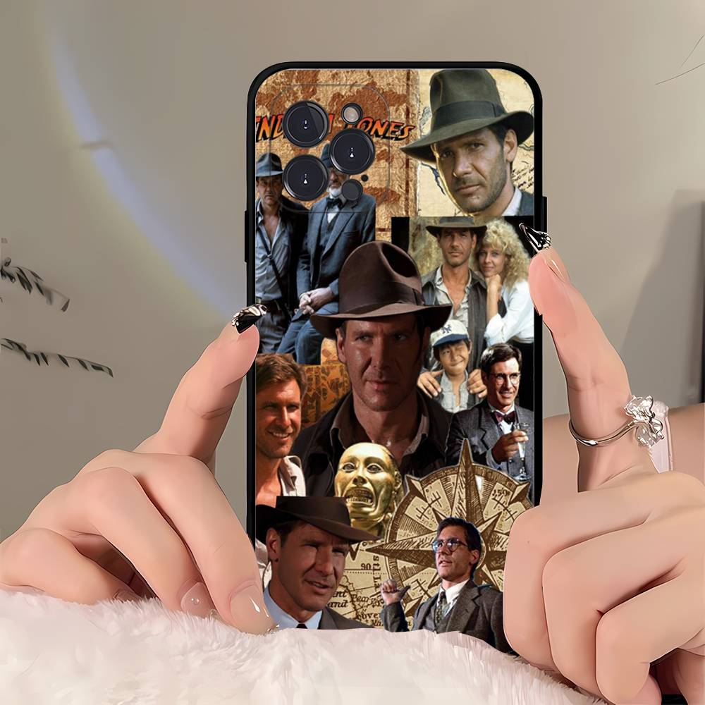 Adventure Movie I-Indiana Jones Phone Case For Iphone 16 15 17 13 14 12 11 Pro Max Plus Black Shell Cover Case