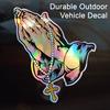 Durable Outdoor Vehicle Decal Praying Hands & Rosary Car Sticker Reflective Decal Removable Motorcycle Helmet Sticker Waterproof Jesus for