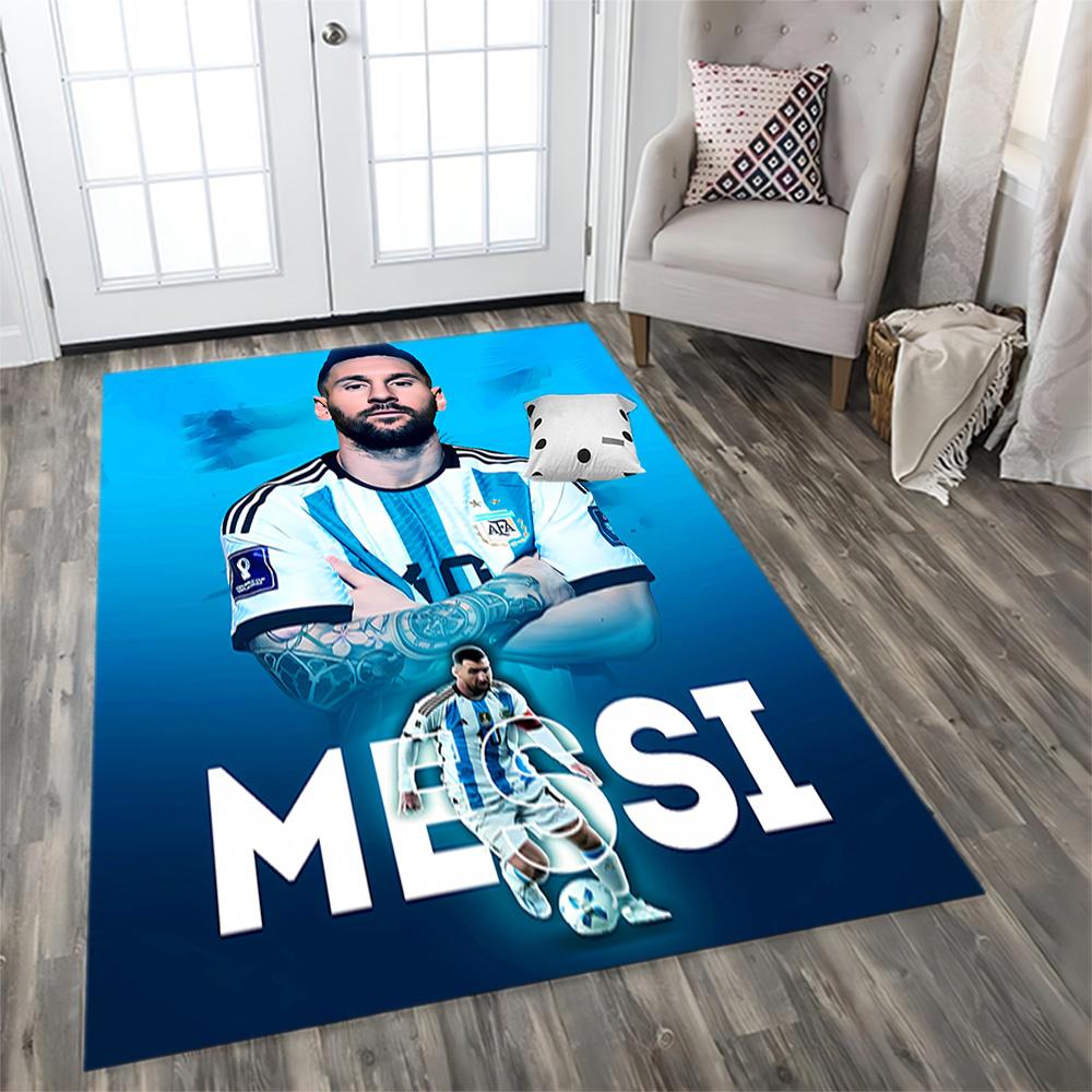 Argentina Messi Celebration rug for living rooms, bedrooms, home décor, and as gifts.