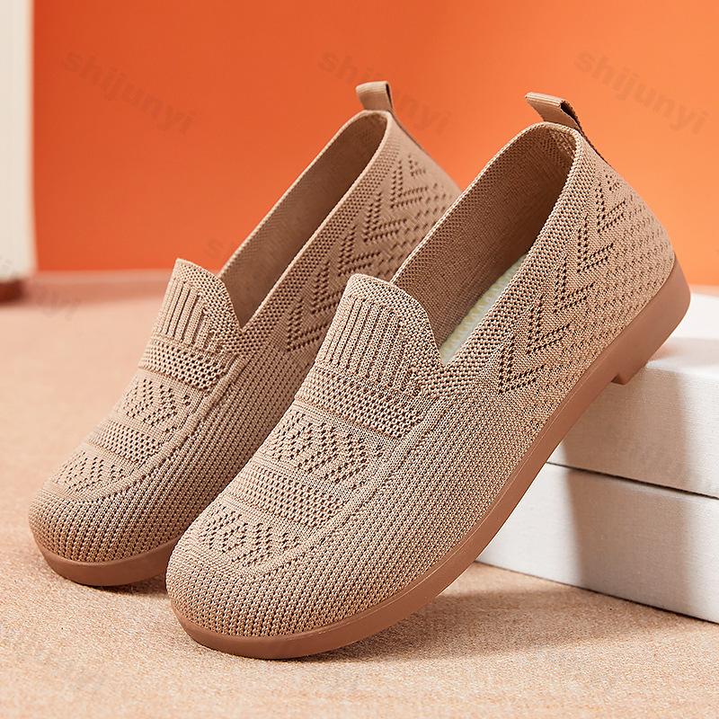 Women's Shoes 2025 Spring Summer New Breathable Mesh Hollow Casual Shoes Non Slip Comfortable Flats Women Slip on Loafers