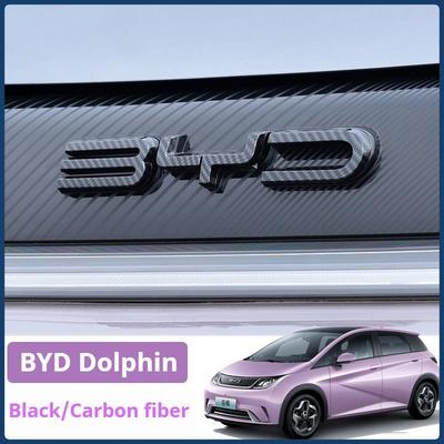 For BYD Dolphin EA1 2024-2026 Front Head Emblem Black Badge Sticker Blackout Exterior Modification Decorative Auto Accessories