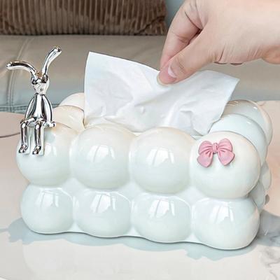 Tissue Box Storage Holder Large Capacity Spring Design Easy To Use Luxury Home Tissue Paper Organizer Desktop Decor