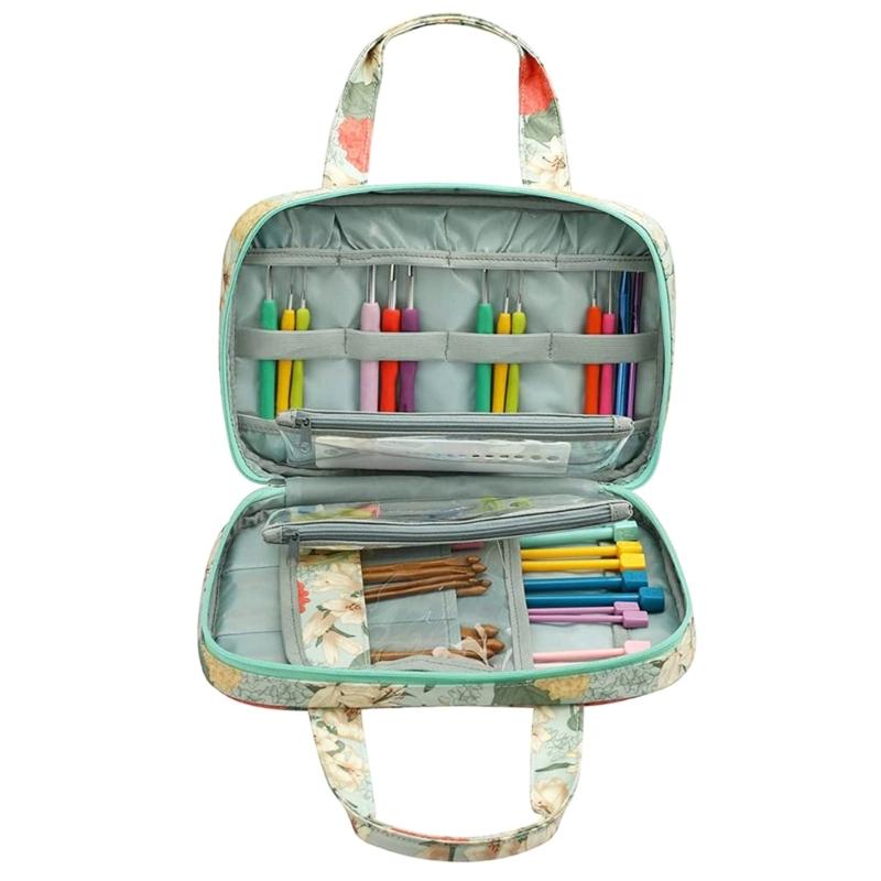 Crochet Hook Case Crotchet Needle Hook Organiser Knitting Needle Case Handheld Crochet Hook Bag for Knitting Accessories
