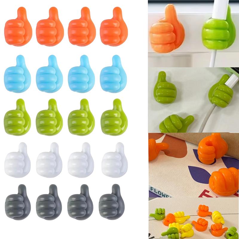 4Pcs Car Hand-shaped Hook Self-Adhesive Creative Silicone Thumb Strong Stickiness Without Leaving Mark Auto Accessories Interior