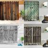 Waterproof Mildewproof 3d Print Rustic Wood Shower Curtain Set Ideal For Any Bathroom