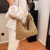 Large Capacity Straw Woven Bag Women's Summer New Vacation Woven Bag Lazy Wind Shoulder Commuter Tote Bag