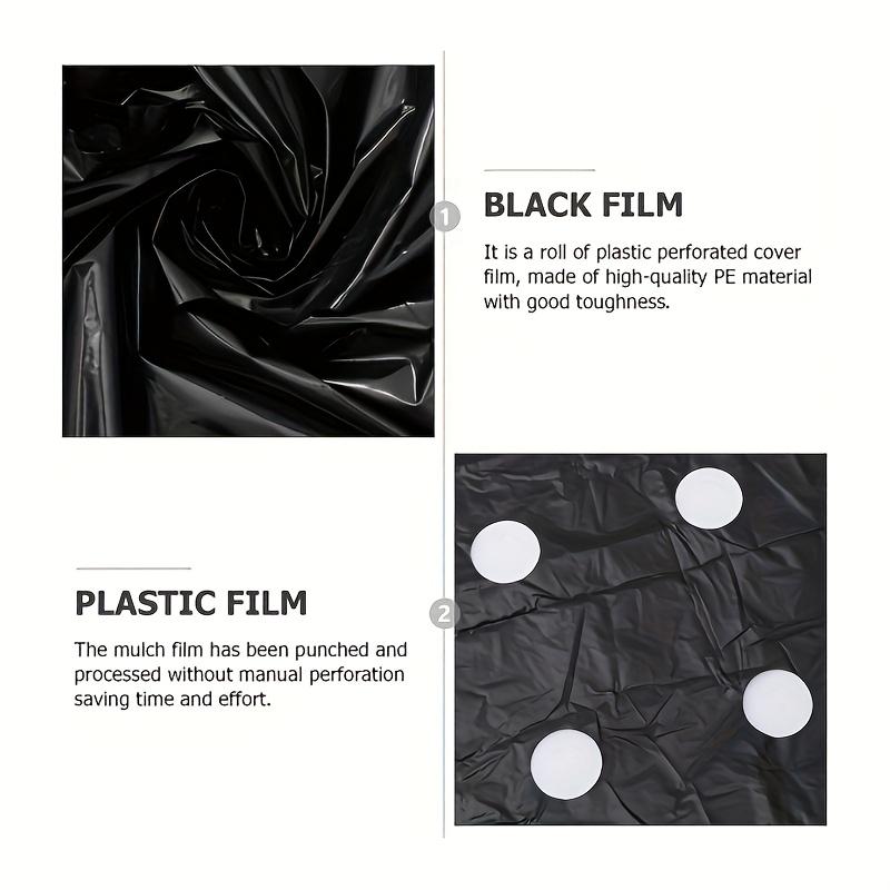 1 pz Pellicola PE Ombreggiante per Piante Agricole Nera Pellicola Perforata per Serra Agricola Pellicola di Plastica Pellicola di Copertura Mantiene Caldo e Umido, Facile da Usare.