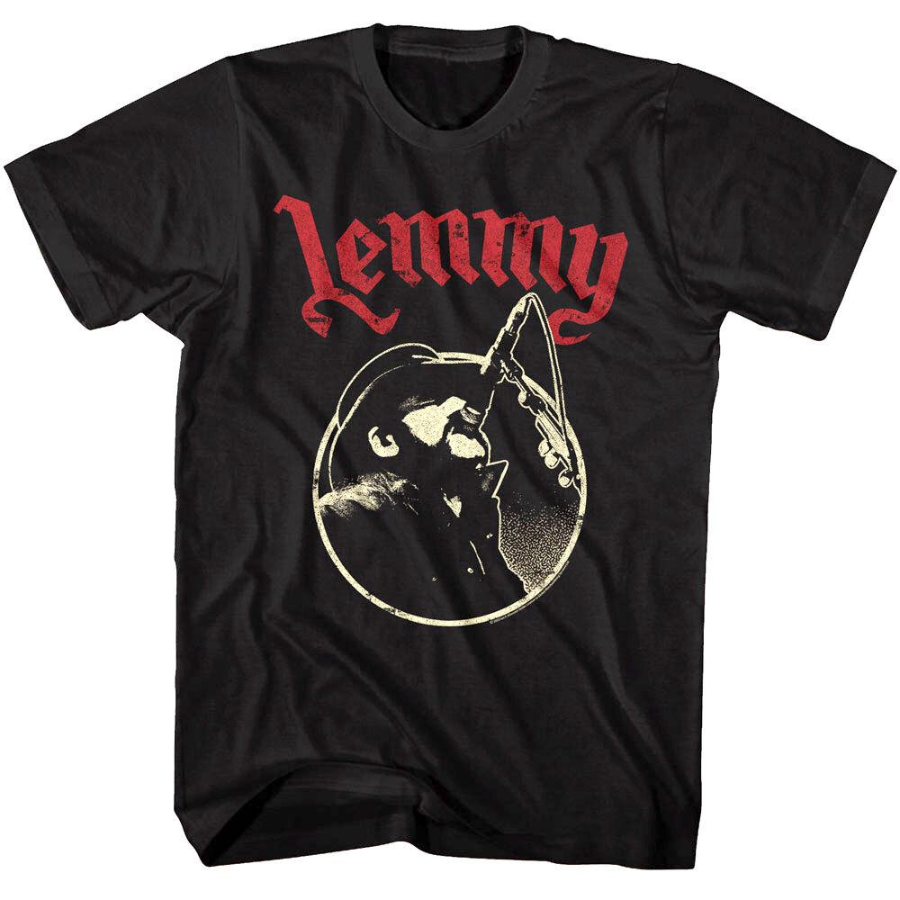 Lemmy Rocks the Mic Men's T Shirt Kilmister Motorhead Heavy Metal Band