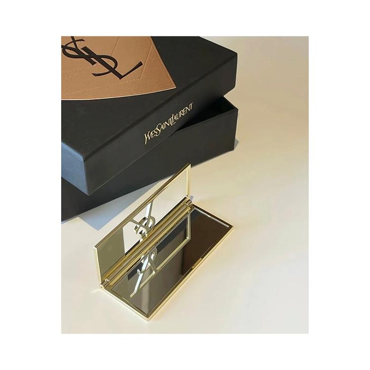 Yves Saint Laurent Klappspiegel mit Logo-Ausschnitt, Tragbarer zweiseitiger Kosmetikspiegel