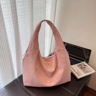 Sac en velours pour femme, grande capacité, nouveau sac à bandoulière polyvalent automne et hiver, sac cabas pour étudiante