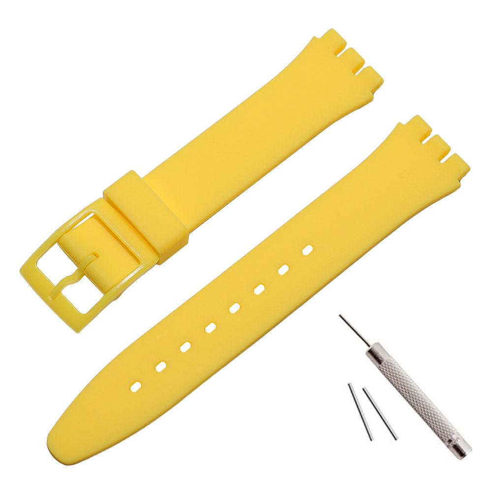 Silikonowy Pasek do Zegarka 16mm 17mm 19mm 20mm dla Swatch Kolorowy Pasek Sportowy Gumowy Zamienny Pasek na Nadgarstek Bransoletka Akcesoria do Zegarka