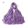 % rayon pleated solid color human cotton two-end beard bag headscarf female, new breathable soft scarf