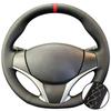 Hand Stitched Wear Resistant Perforated Non-slip Microfiber Leather 2014-2016 Steering Wheel Cover For Toyota Yaris Vios