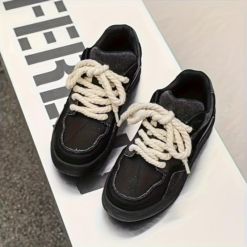 

Bread Shoes for Couples, Fashionable, Casual, Versatile, Height Increasing Thick Soled Small Black Shoes 44