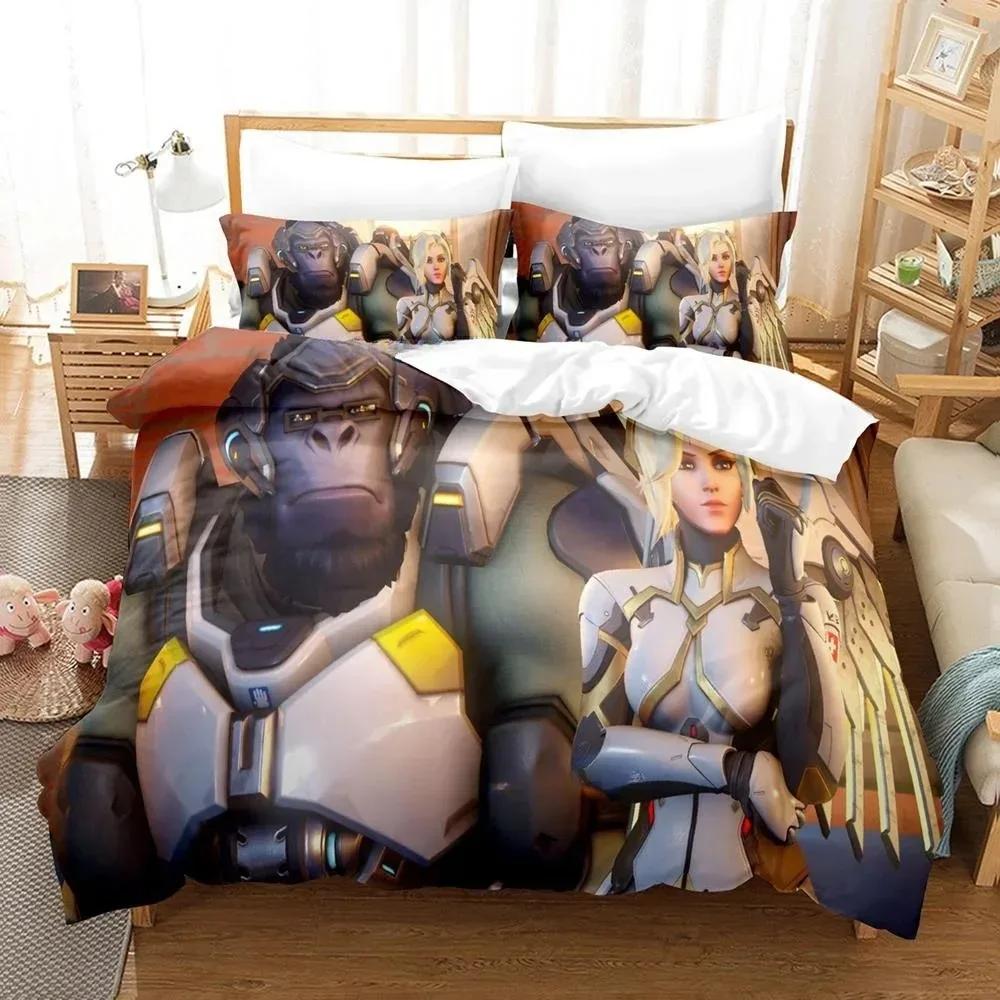 3D Printing Game Overwatch 2 Invasion Bedding Set Single Twin Full Queen King Size Bed Set Adult Kid Bedroom Duvet Cover Sets