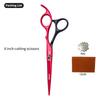 SANGELAR 6 Inch Hair Scissors for Red and Black Hair Flat Scissors, Thinning Scissors, Be Your Own Barber, Trim Bangs DIY Hairstyle