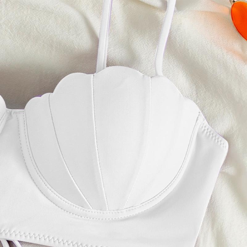 2025 Solid Color Underwire Padded Bikini Top - European & American Style