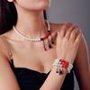 Multilayer Spider Pendant Necklace Pearl Beaded Halloween Jewelry Set  Halloween Party