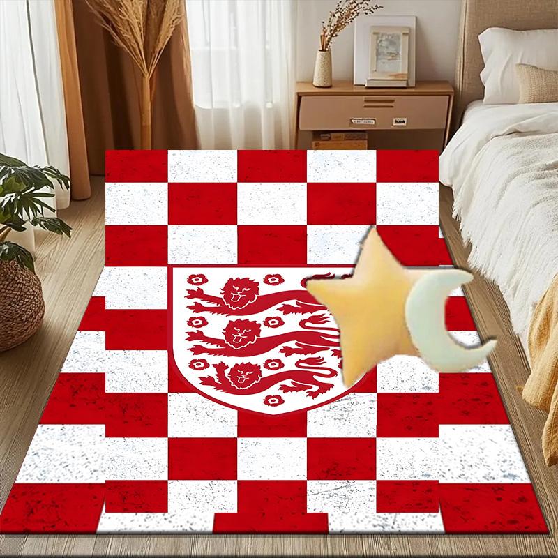 England Football Crest Printed Office Carpet Chair Cushion  Entryway Rug, Rugs for Living Room, Bedroom Christmas gifts