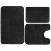 Set di 3 Tappetini da Bagno in Velluto con Memory Foam Assorbenti Antiscivolo Extra Morbidi Lavabili in Lavatrice e Asciugatrice Tappetino per Pavimento del WC