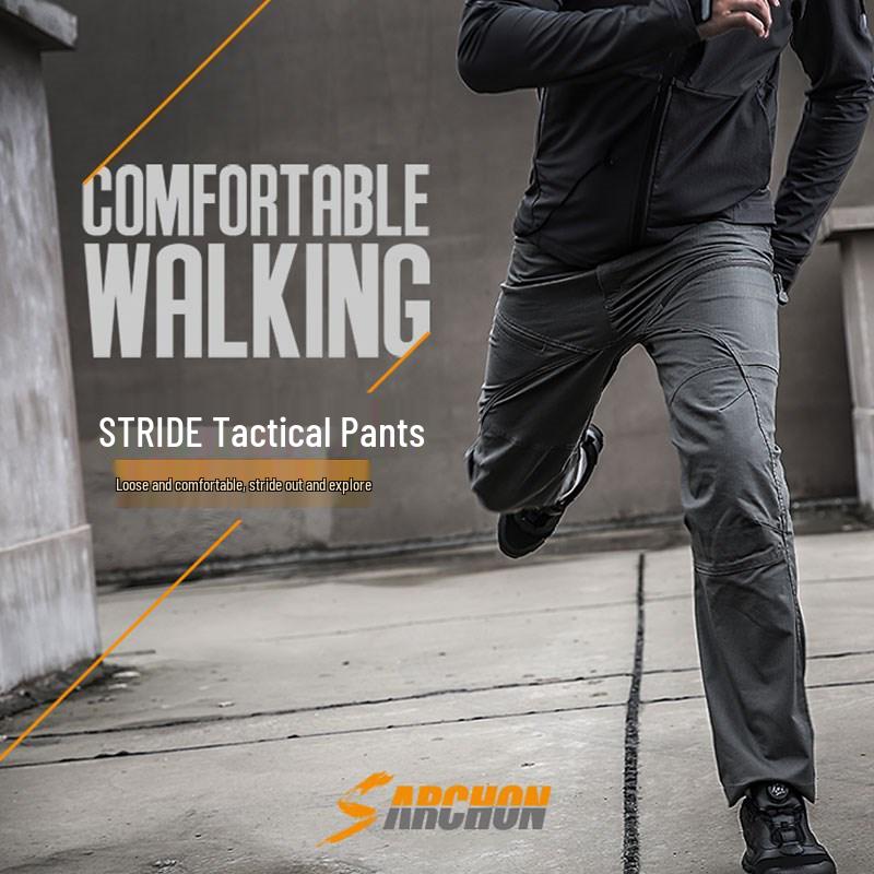 Pánské venkovní taktické voděodolné cargo kalhoty - Strečové, volné, s více kapsami, na jaro a podzim