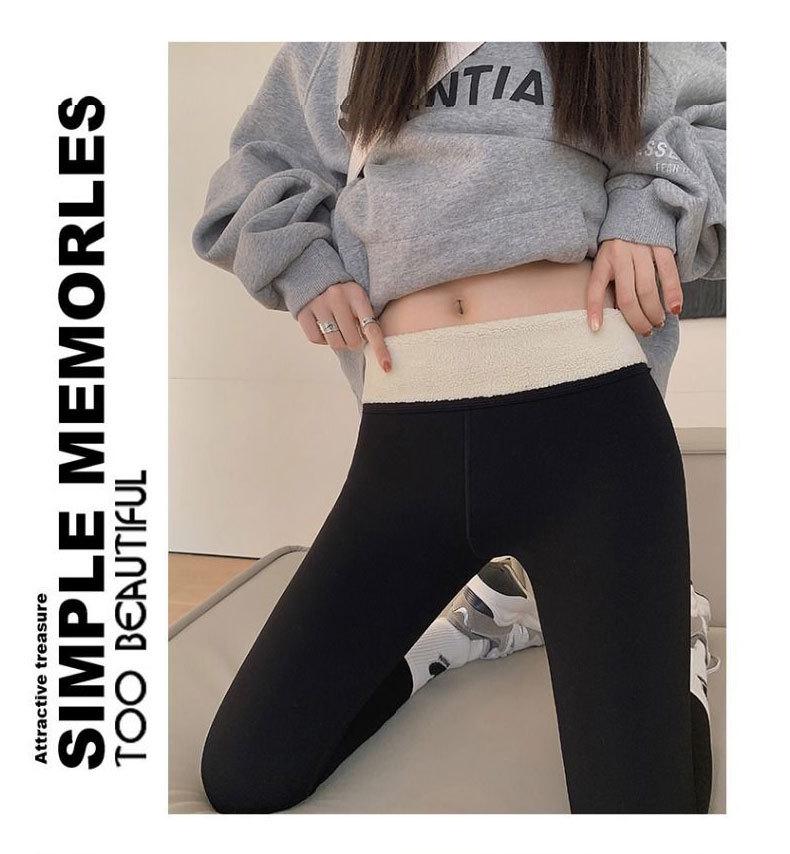 Women's High-Waisted Fleece-Lined Shark Pants - Warm Barbie Yoga Leggings for Autumn/Winter