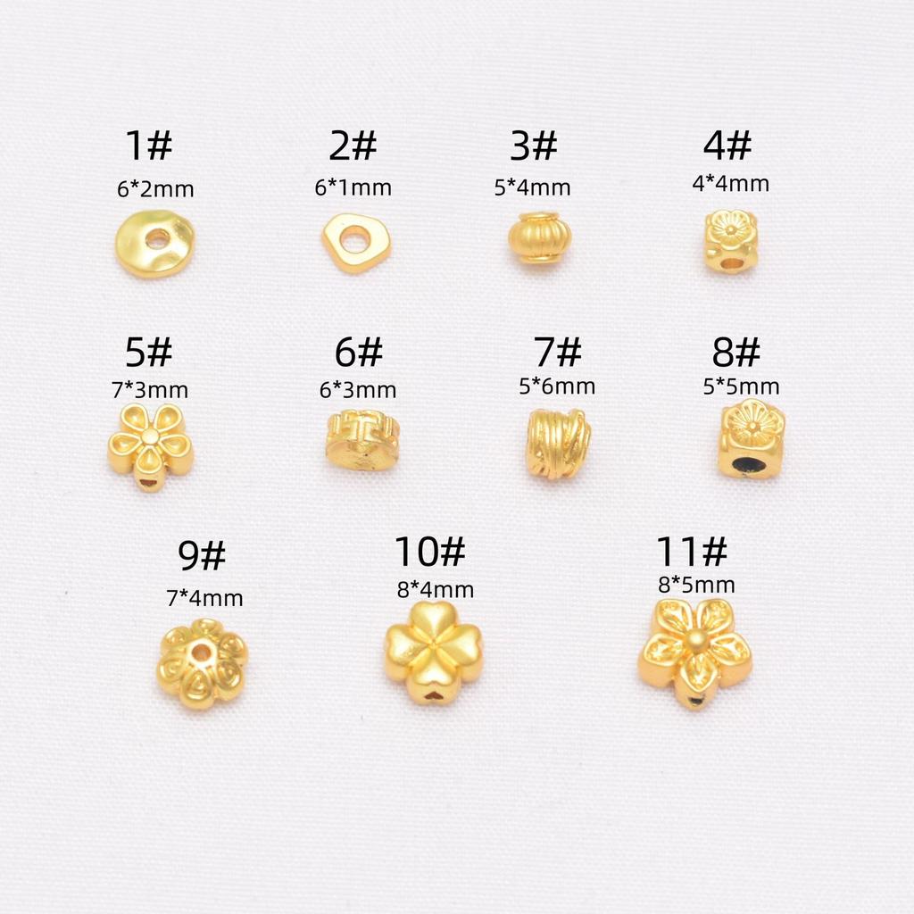 100 Stück Farberhalt Antike Goldperlen Sechs-Zeichen-Mantra-Muster Lose Perlen Laternenperlen Perlen DIY Handgemachtes Armband Zubehör Perlen