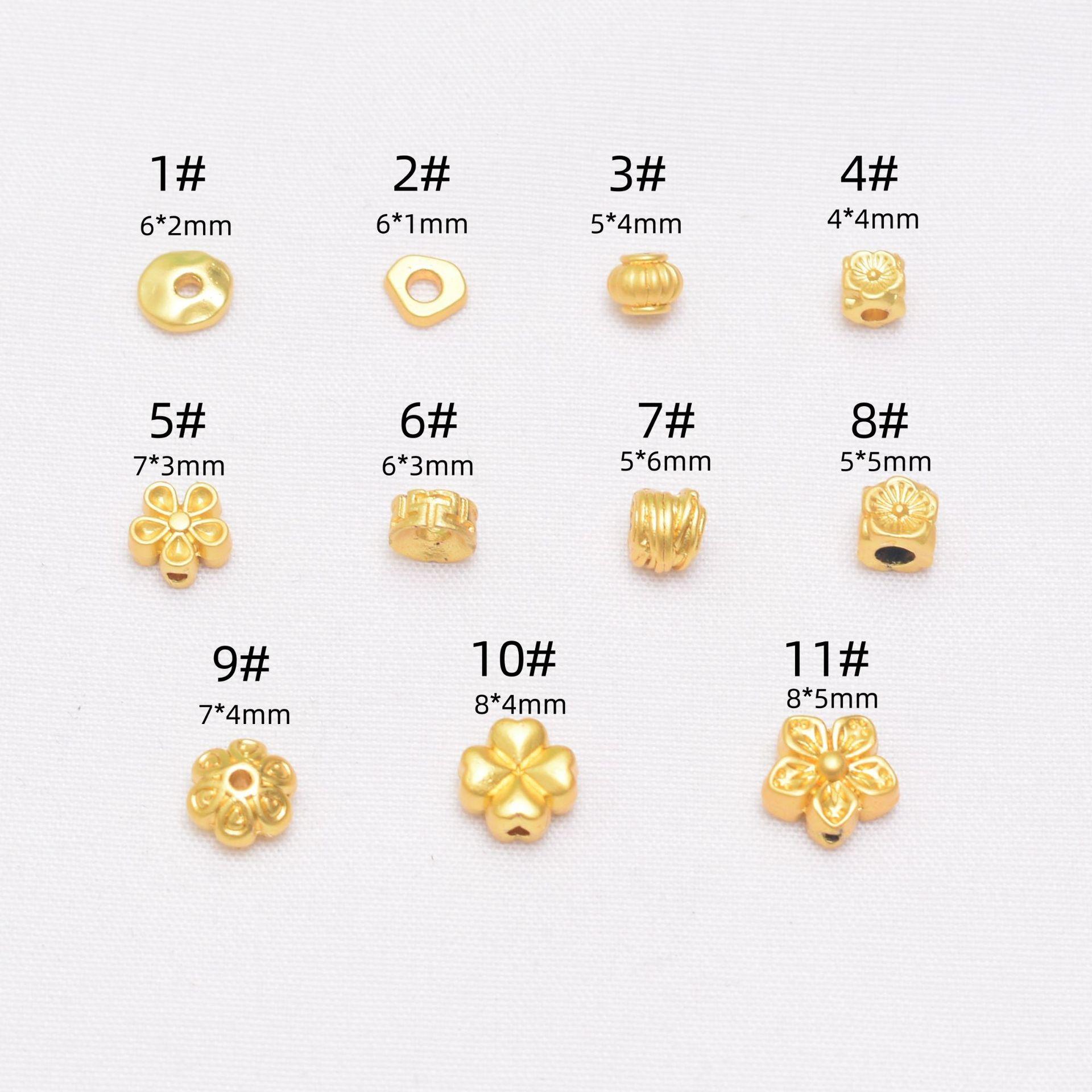 

100 шт. Сохранение цвета Древние золотые бусины Шестисимвольный узор мантры Бусины-фонарики Бисерные аксессуары для браслетов ручной работы Бусины 2#