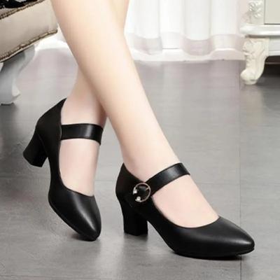 Spitz zulaufender quadratischer Absatz, einfarbig, bequeme Damensandalen aus Gummi mit großer Schnalle und Kristallen, High Heels, Bankett, Sommermode