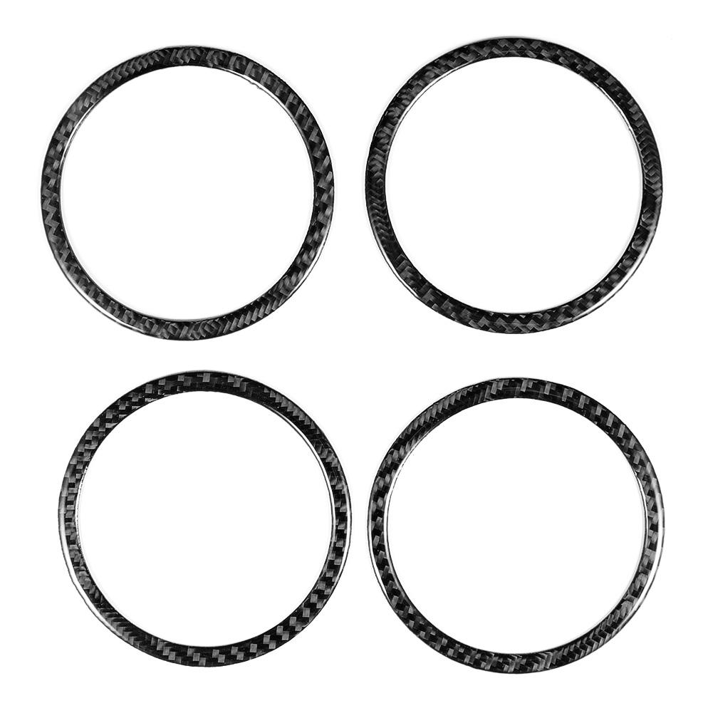 4Pcs Car Door Audio Speaker Cover Ring Trim Stickers Frame Carbon Fiber Fit for F25 X3 F26 X4 F07 5GT