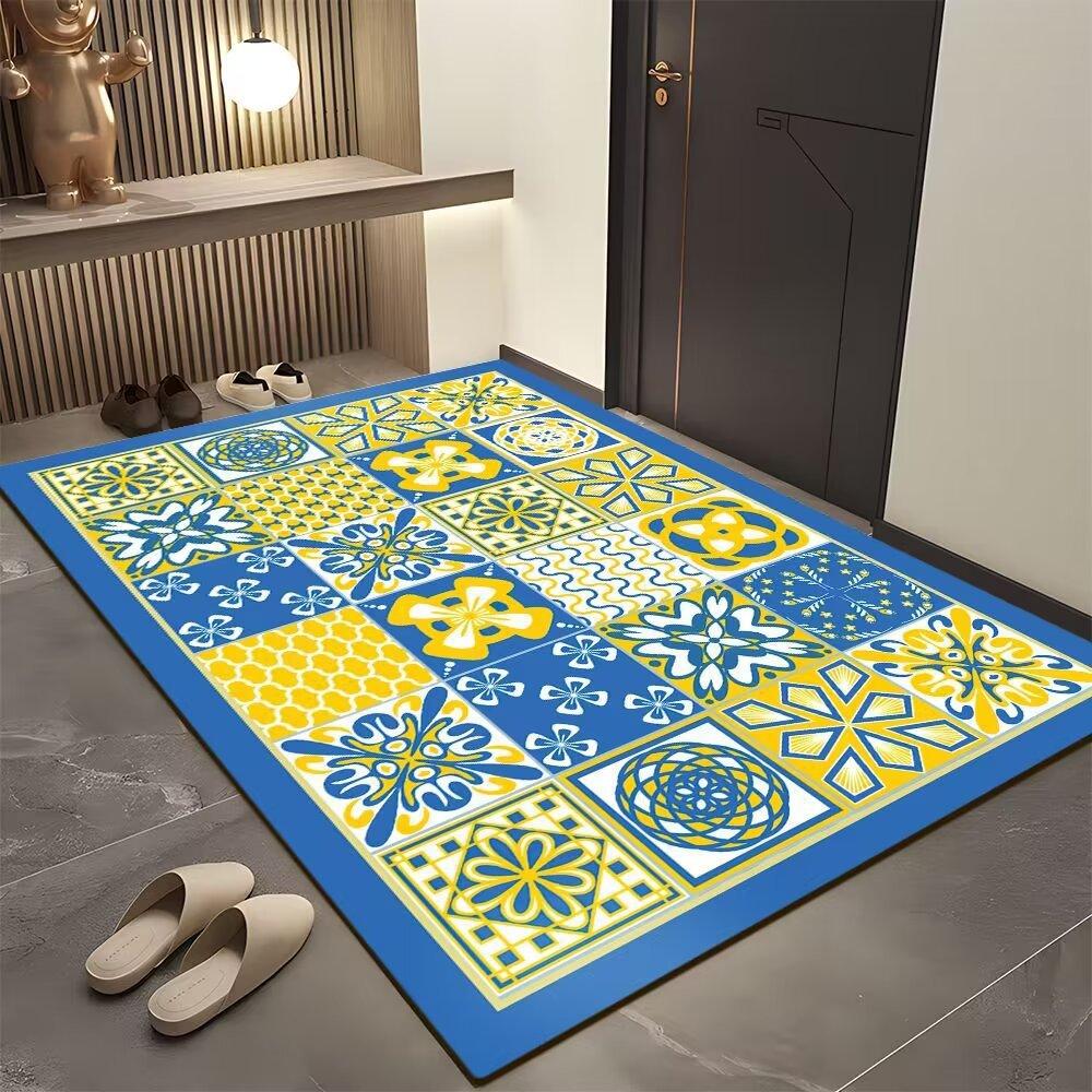 Tile Entrance Door Dirt-Resistant Bathroom Floor Mat Household Foot Mat Door Wear-Resistant Floor Mat