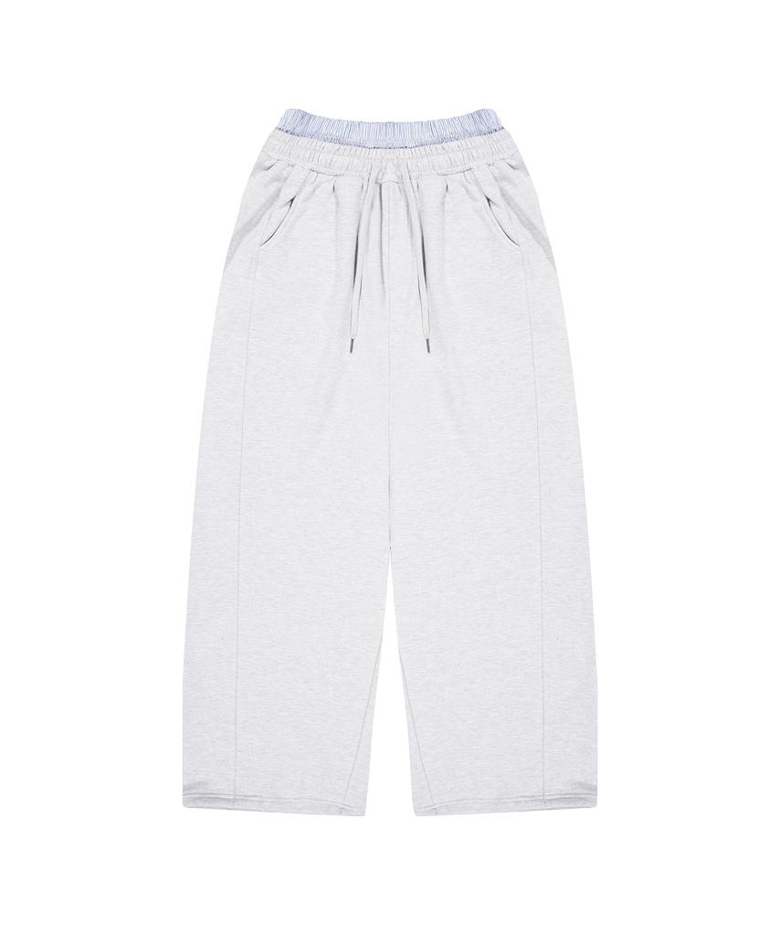 STANDARDERROR [All Seasons Or Fleece-Lined] 87-Stan279 Obi Layered Wide Loose Fit Sagging Sweatpants (3 Colors)