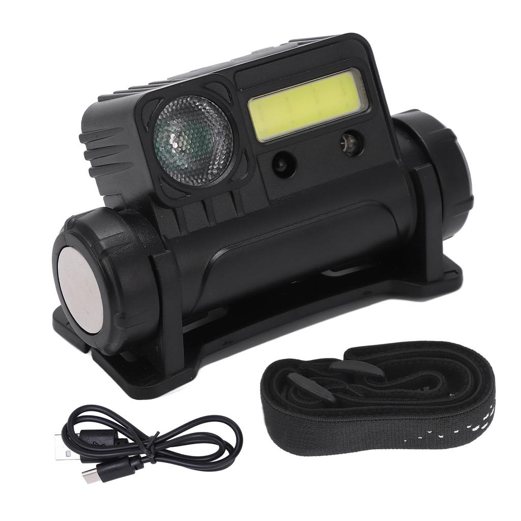 Sensing Head Lamp IPX4 Waterproof Magnet USB Charging Induction Head Light with 6 Gears for Camping Hiking Running