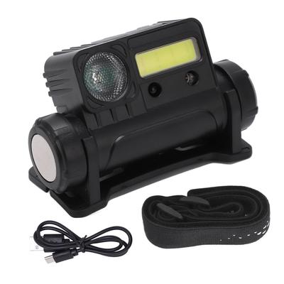 Sensing Head Lamp IPX4 Waterproof Magnet USB Charging Induction Head Light with 6 Gears for Camping Hiking Running