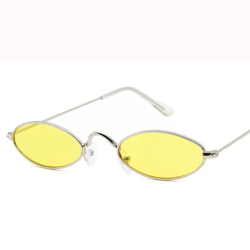 European and American small frame oval sunglasses metal marine sunglasses trendy street fashion glasses