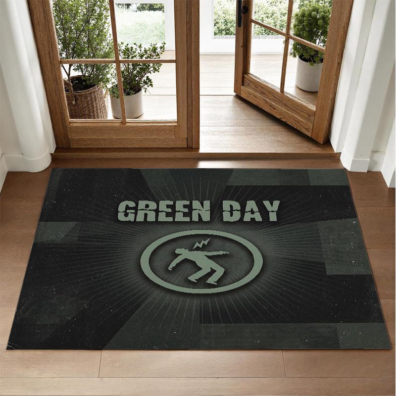Green Day Design Crystal Velvet Rug Soft Decorative Mat for Bedroom Entrance
