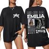 Emilia Mernes MP3 Album Tour Print T-Shirt Herren Damen Mode Popmusik T-Shirts Oversized 100% Baumwolle Lässiges T-Shirt Fan Geschenke