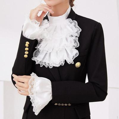 Krajkové žabo a manžety Set Retro Styl Móda Cosplay Elegantní Kostýmové Doplňky