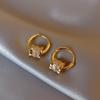 Stylish Small Waist Earrings with Delicate Rings, Luxurious and High-end, Small-sized Zirconia Earrings for The Minority Market.