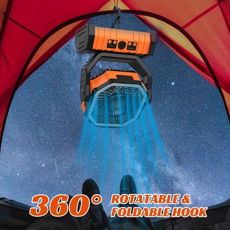 20,000Mah Portable Fan for Outdoor Camping, USB Rechargeable Fan Ideal for Fishing, Compact Tent Fan for Camping, Suitable for Outdoor And Indoor Use