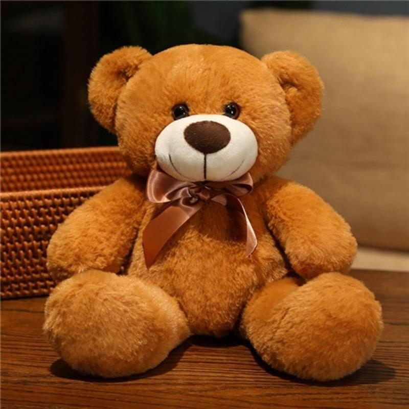 New Doll Ribbon Teddy Bear Doll Bow Tie Bear Plush Toy Children's Cloth Doll Doll