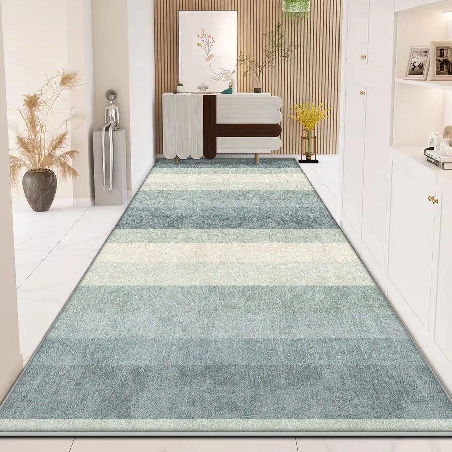 Grey Simple Light Luxury Long Corridor Carpet Runner Senior Decoration Hall Passageway Rugs Stairway Non-slip Floor Mat Washable