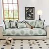 Chenille Printing Black Border Sofa Cover Leaves Sofa Cushion Light Luxury Living Room Sofa Protective Cover Non-Slip Couch Mat