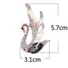 3 Colors Choose Rhinestone Crystal Swan Brooches for Women Elegant Animal Pins Fashion Jewelry