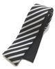 [HANG OVER] [Made In Japan] Reversible Stripe X Solid Color Necktie, 5cm Wide, for Dance Costumes, Outfits, Square Tie (BlackWhite)
