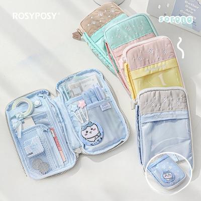 RosyPosy měkké bytové doplňky, měkká taška na sušenky, multifunkční pouzdro na tužky s přihrádkami, taška na psací potřeby z DuPont bavlny, taška na pas.